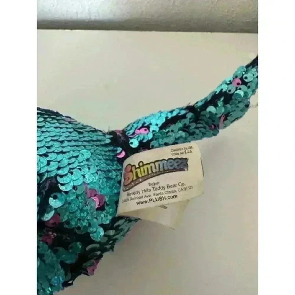 Shimmeez Narwal Plush Blue Purple Flip Sequined Shimmer Stuffed Animal Whale Toy